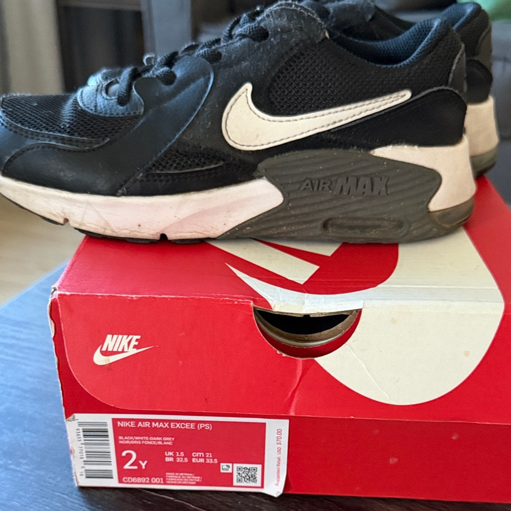 Nike Black and White Youth Air Max Sneakers